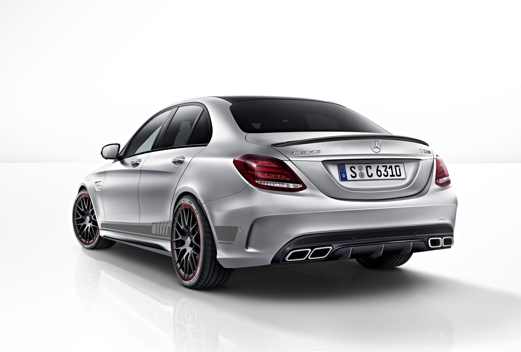 LEAVAN W205 AMG Rear Diffuser + Exhaust Tip For Mercedes Benz 15-20 C63 Style