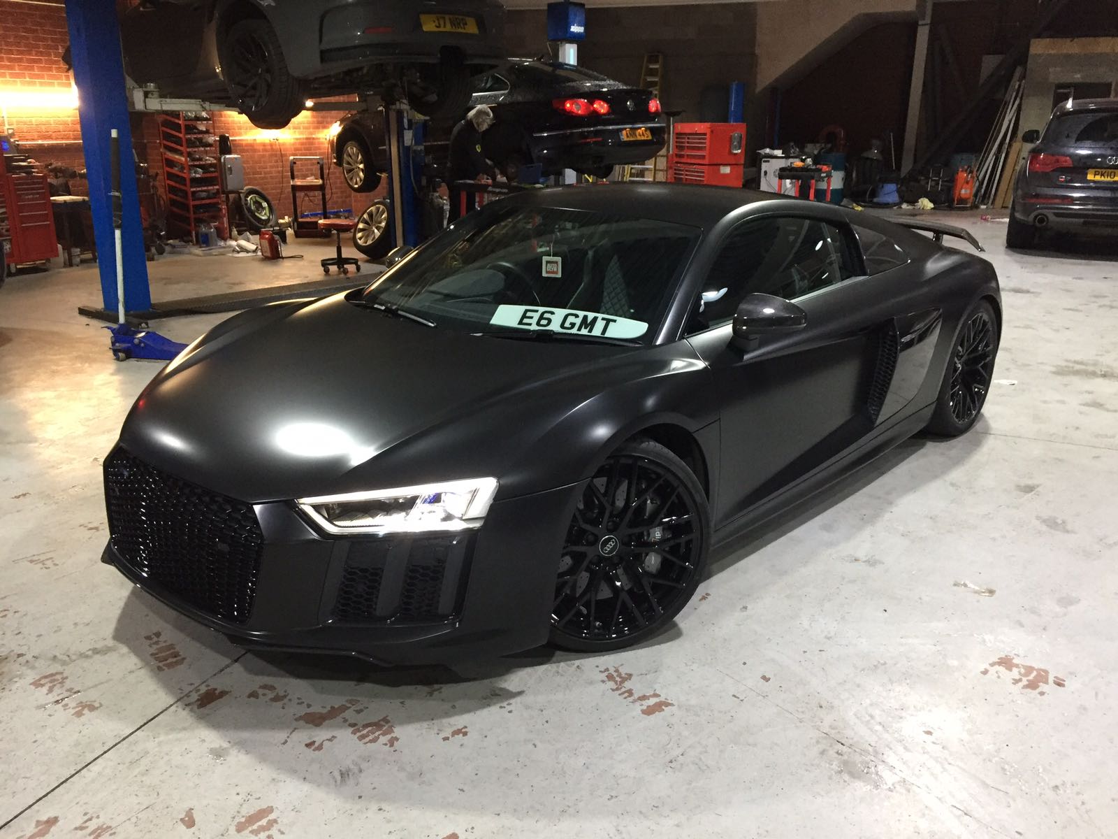 Audi R8 wrapped in Satin black 